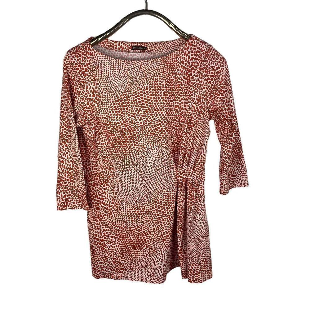 J. McLaughlin Rust Orange Spotted Tunic Dress Nylon Spandex Size M